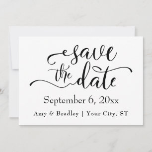 Svart text med subtil Elegant Typografi Spara datu Datumet
