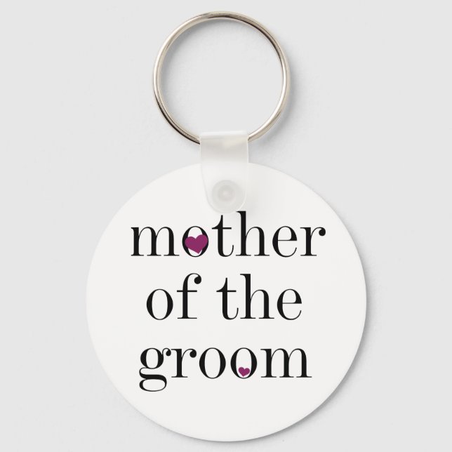 Svart text Mor i Groom Keychain Nyckelring (Framsida)