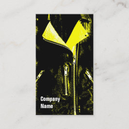 Svart text på läder-Jacka Gulten Visitkort