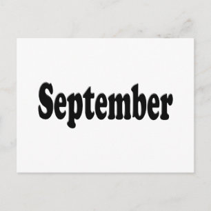 Svart text september vykort