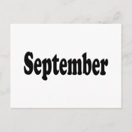 Svart text september vykort