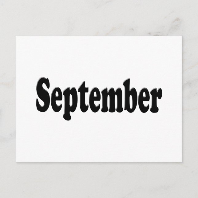 Svart text september vykort (Framsida)