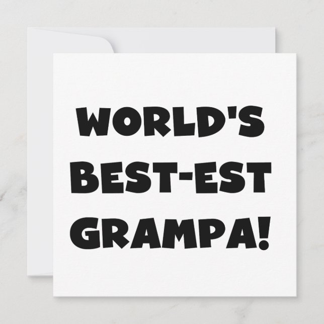 Svart text World's Best Grampa T-shirts Gifts (Framsida)