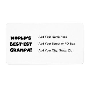 Svart text World's Best Grampa T-shirts Gifts Fraktsedel