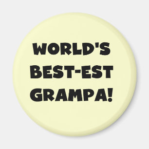 Svart text World's Best Grampa T-shirts Gifts Magnet