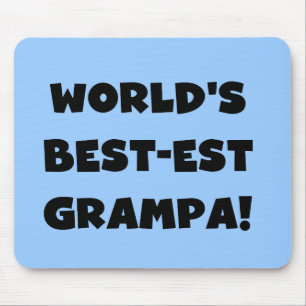Svart text World's Best Grampa T-shirts Gifts Musmatta