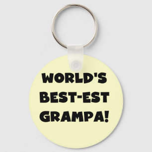 Svart text World's Best Grampa T-shirts Gifts Nyckelring
