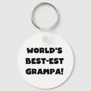 Svart text World's Best Grampa T-shirts Gifts Nyckelring