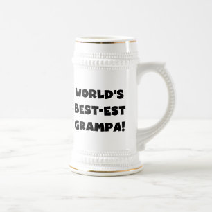 Svart text World's Best Grampa T-shirts Gifts Sejdel