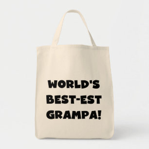 Svart text World's Best Grampa T-shirts Gifts Tygkasse