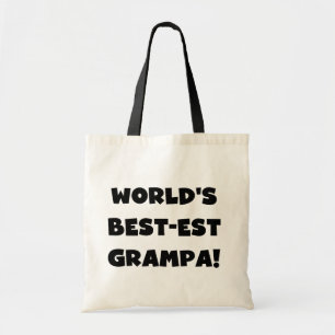 Svart text World's Best Grampa T-shirts Gifts Tygkasse