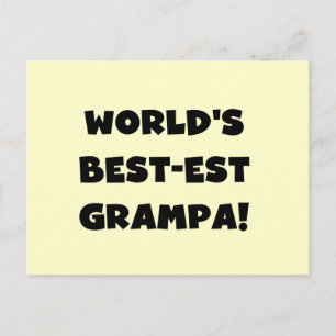 Svart text World's Best Grampa T-shirts Gifts Vykort