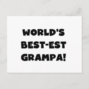 Svart text World's Best Grampa T-shirts Gifts Vykort