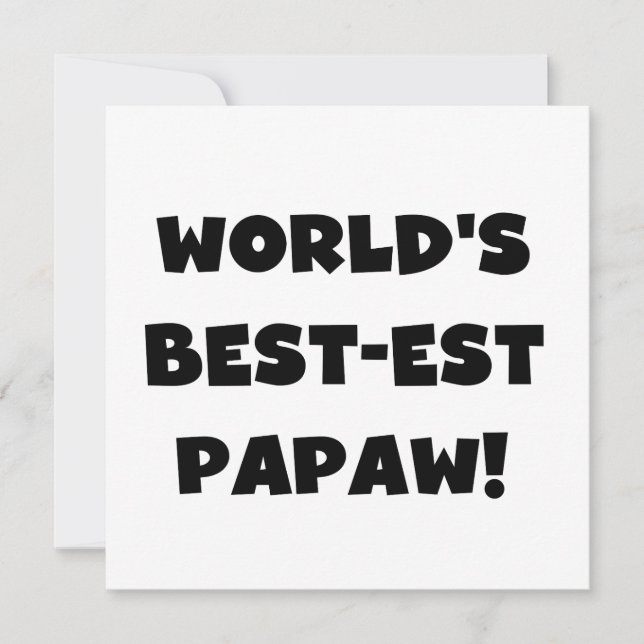 Svart text World's Best Papaw Gifts (Framsida)