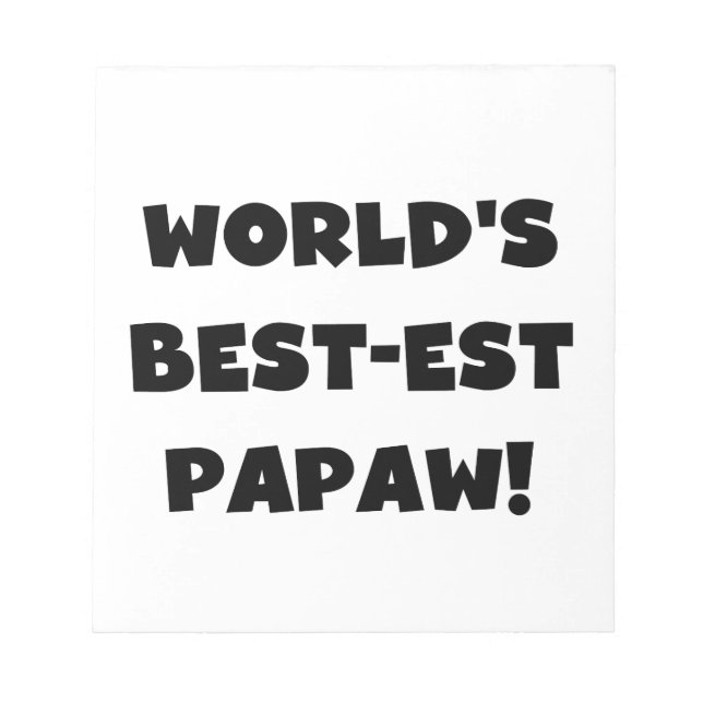 Svart text World's Best Papaw Gifts Anteckningsblock (Framsida)