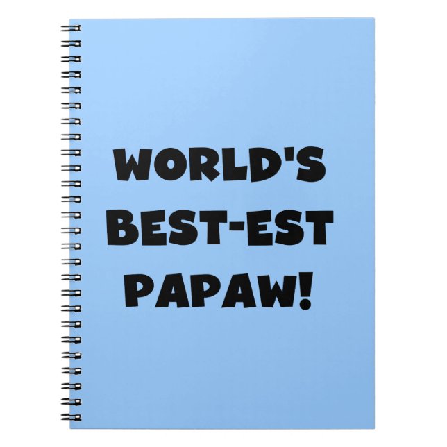 Svart text World's Best Papaw Gifts Anteckningsbok (Framsidan)