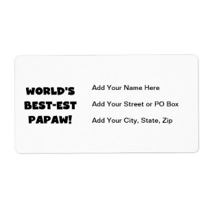 Svart text World's Best Papaw Gifts Fraktsedel