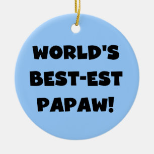 Svart text World's Best Papaw Gifts Julgransprydnad Keramik