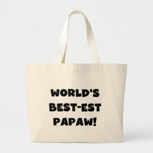 Svart text World's Best Papaw Gifts Jumbo Tygkasse