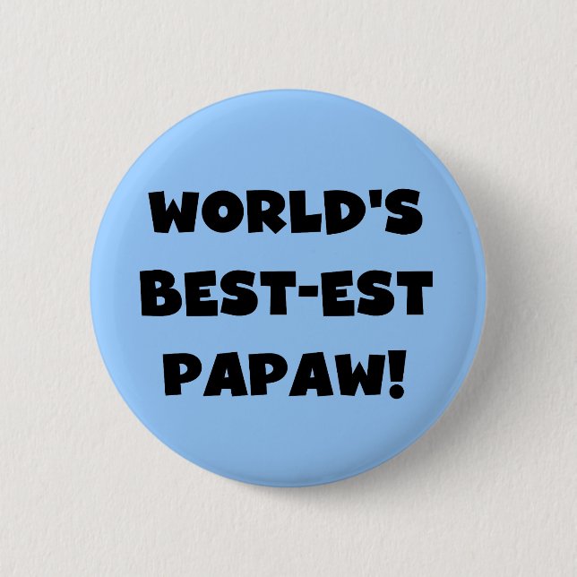 Svart text World's Best Papaw Gifts Knapp (Framsida)