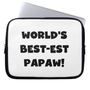 Svart text World's Best Papaw Gifts Laptop Sleeve