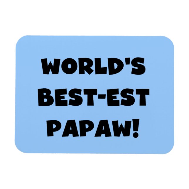 Svart text World's Best Papaw Gifts Magnet (Horisontell)