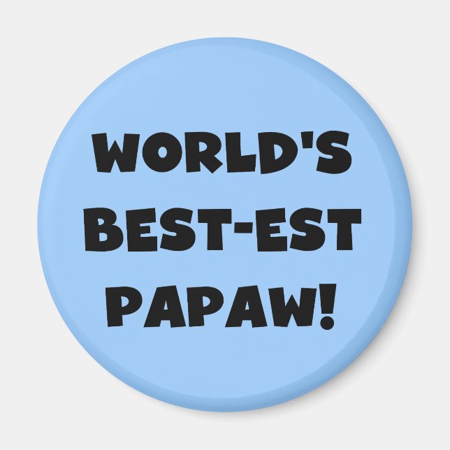Svart text World's Best Papaw Gifts Magnet (Framsidan)