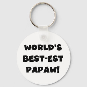Svart text World's Best Papaw Gifts Nyckelring