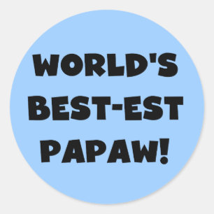 Svart text World's Best Papaw Gifts Runt Klistermärke