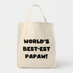 Svart text World's Best Papaw Gifts Tygkasse