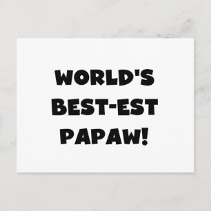 Svart text World's Best Papaw Gifts Vykort