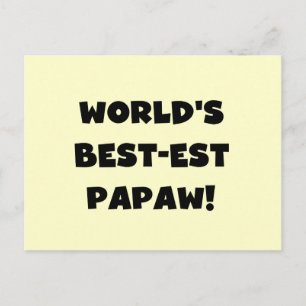Svart text World's Best Papaw Gifts Vykort