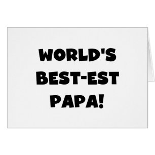 Svart text World's Best Pappa Tshirts and Gifts Hälsningskort