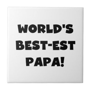 Svart text World's Best Pappa Tshirts and Gifts Kakelplatta