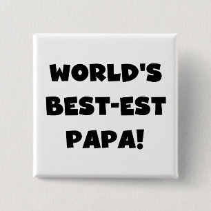Svart text World's Best Pappa Tshirts and Gifts Knapp