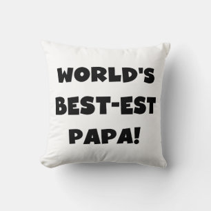 Svart text World's Best Pappa Tshirts and Gifts Kudde