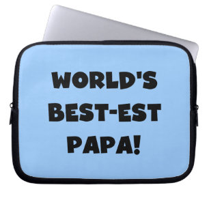 Svart text World's Best Pappa Tshirts and Gifts Laptop Sleeve