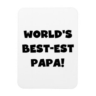 Svart text World's Best Pappa Tshirts and Gifts Magnet