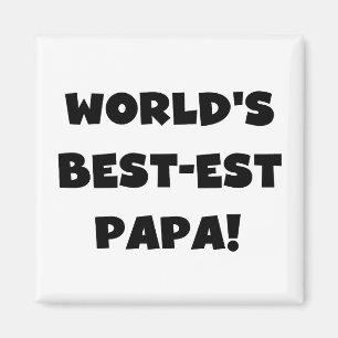 Svart text World's Best Pappa Tshirts and Gifts Magnet