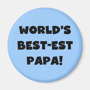 Svart text World's Best Pappa Tshirts and Gifts Magnet