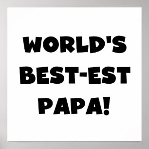 Svart text World's Best Pappa Tshirts and Gifts Poster