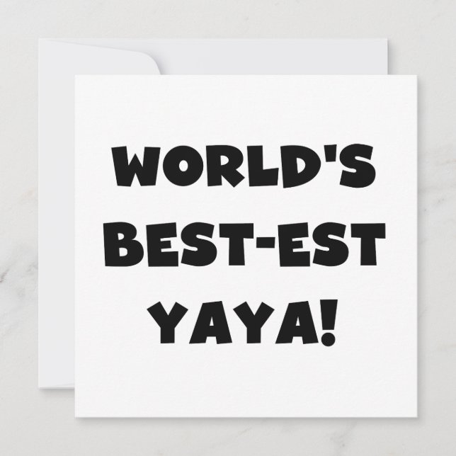 Svart text World's Best Yaya Gifts (Framsida)