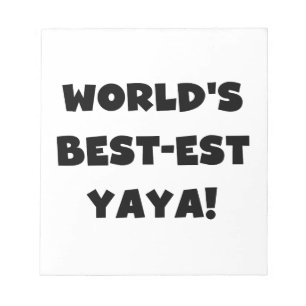 Svart text World's Best Yaya Gifts Anteckningsblock