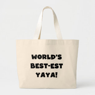 Svart text World's Best Yaya Gifts Jumbo Tygkasse