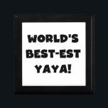 Svart text World's Best Yaya Gifts Minnesask<br><div class="desc">Black Text World's Best-Yaya T-shirts,  mugg,  kort,  klistermärken,  nyckelkedjor,  knappar och andra artiklar för världens bästa jaya!</div>