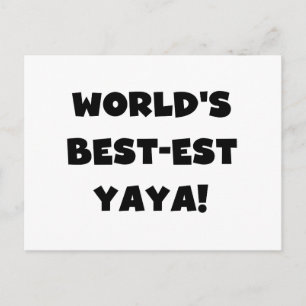 Svart text World's Best Yaya Gifts Vykort