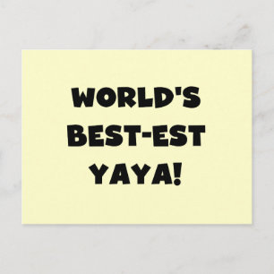 Svart text World's Best Yaya Gifts Vykort