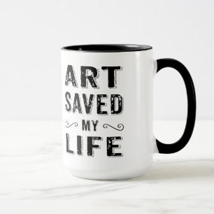 Svart textdesign-Art sparade mitt liv Mugg