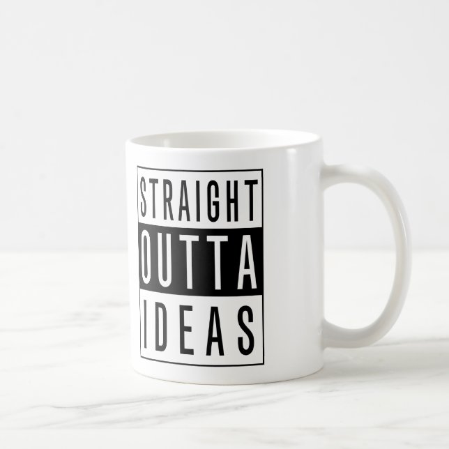 Svart textdesign-funna Raka konturbilder Kaffemugg (Höger)