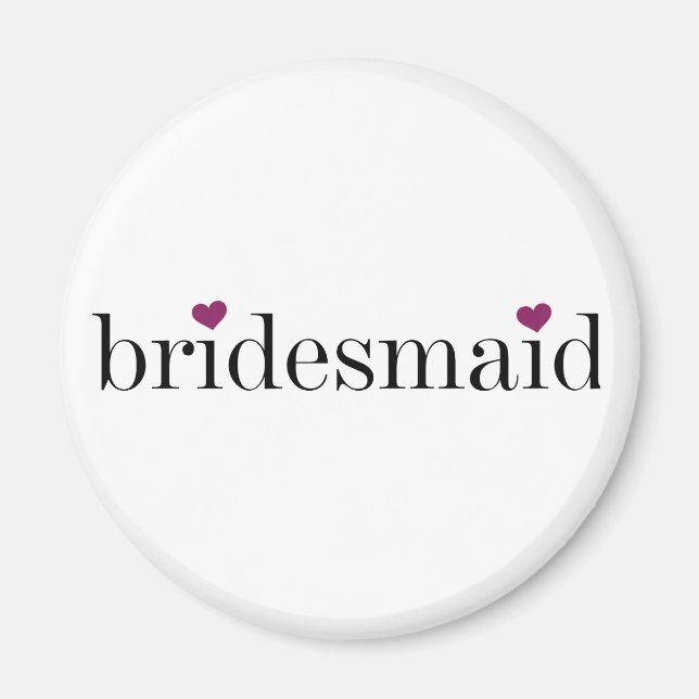 Svart texthörn Bridesmaid Magnet (Framsidan)